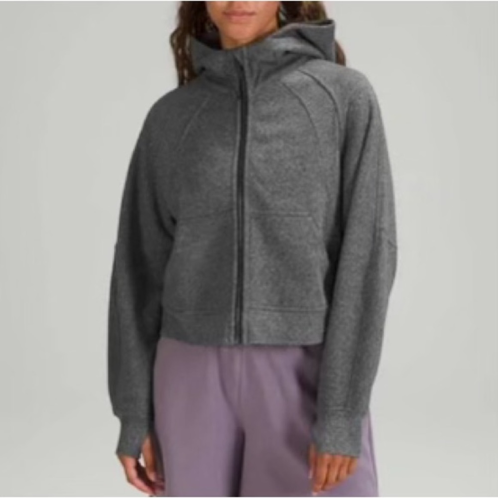 Lululemon, Scuba Oversized Full-Zip Hoodie,  Heathered Speckled Black, Size XS/S